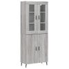 Aparador Alto | Aparador De Comedor | Armario De Cocina Madera Contrachapada Gris Sonoma 69,5x34x180 Cm Cfw2036330