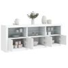 Aparador | Aparador De Comedor | Armario De Cocina Con Luces Led Blanco 181,5x37x67 Cm Cfw3271491