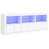 Aparador | Aparador De Comedor | Armario De Cocina Con Luces Led Blanco 181,5x37x67 Cm Cfw3271491