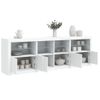 Aparador | Aparador De Comedor | Armario De Cocina Con Luces Led Blanco 202x37x67 Cm Cfw2529928