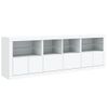 Aparador | Aparador De Comedor | Armario De Cocina Con Luces Led Blanco 202x37x67 Cm Cfw2529928