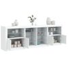 Aparador | Aparador De Comedor | Armario De Cocina Con Luces Led Blanco 202x37x67 Cm Cfw6505620