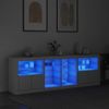 Aparador | Aparador De Comedor | Armario De Cocina Con Luces Led Blanco 202x37x67 Cm Cfw6505620