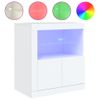 Aparador | Aparador De Comedor | Armario De Cocina Con Luces Led Blanco 60,5x37x67 Cm Cfw7921277