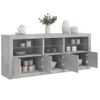 Aparador | Aparador De Comedor | Armario De Cocina Con Luces Led Gris Hormigón 162x37x67 Cm Cfw4232561