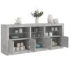 Aparador | Aparador De Comedor | Armario De Cocina Con Luces Led Gris Hormigón 181,5x37x67 Cm Cfw8111251