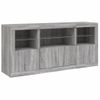 Aparador | Aparador De Comedor | Armario De Cocina Con Luces Led Gris Sonoma 142,5x37x67 Cm Cfw7161602