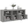 Aparador | Aparador De Comedor | Armario De Cocina Con Luces Led Gris Sonoma 162x37x67 Cm Cfw2990556