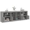 Aparador | Aparador De Comedor | Armario De Cocina Con Luces Led Gris Sonoma 202x37x67 Cm Cfw1845036