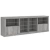 Aparador | Aparador De Comedor | Armario De Cocina Con Luces Led Gris Sonoma 202x37x67 Cm Cfw1845036