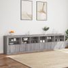 Aparador | Aparador De Comedor | Armario De Cocina Con Luces Led Gris Sonoma 283x37x67 Cm Cfw8693493