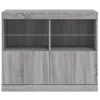 Aparador | Aparador De Comedor | Armario De Cocina Con Luces Led Gris Sonoma 81x37x67 Cm Cfw5986294