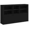 Aparador | Aparador De Comedor | Armario De Cocina Con Luces Led Negro 162x37x100 Cm Cfw1297791