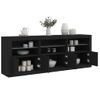 Aparador | Aparador De Comedor | Armario De Cocina Con Luces Led Negro 181,5x37x67 Cm Cfw4115311