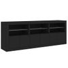 Aparador | Aparador De Comedor | Armario De Cocina Con Luces Led Negro 181,5x37x67 Cm Cfw4115311