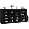 Aparador | Aparador De Comedor | Armario De Cocina Con Luces Led Negro 202x37x100 Cm Cfw9186324