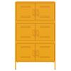 Aparador | Aparador De Comedor | Armario De Cocina De Acero Amarillo Mostaza 68x39x113 Cm Cfw6770164