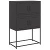 Aparador | Aparador De Comedor | Armario De Cocina De Acero Negro 68,5x38,5x107 Cm Cfw4327734