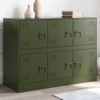 Aparador | Aparador De Comedor | Armario De Cocina De Acero Verde Oliva 99x39x73 Cm Cfw6977909