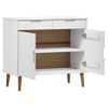 Aparador | Aparador De Comedor | Armario De Cocina Molde Madera Maciza De Pino Blanca 90x40x80 Cm Cfw6568974