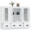 Juego De 3 Aparadores | Aparador De Comedor | Armario De Cocina Altos Madera Contrachapada Blanco Cfw9141428