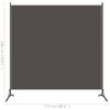 Biombo Divisor | Separador De Ambientes De 1 Panel Gris Antracita 175x180 Cm Cfw744921