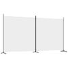 Biombo Divisor De 2 Paneles | Separador De Ambientes De Tela Blanco 348x180 Cm Cfw744924