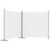 Biombo Divisor De 2 Paneles | Separador De Ambientes De Tela Blanco 348x180 Cm Cfw744924