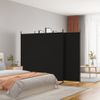 Biombo Divisor De 3 Paneles | Separador De Ambientes De Tela Negro 525x180 Cm Cfw744951