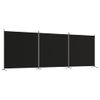 Biombo Divisor De 3 Paneles | Separador De Ambientes De Tela Negro 525x180 Cm Cfw744951