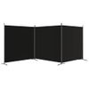 Biombo Divisor De 3 Paneles | Separador De Ambientes De Tela Negro 525x180 Cm Cfw744951