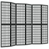 Biombo Divisor Plegable Con 6 Paneles | Separador De Ambientes Estilo Japonés Negro 240x170 Cm Cfw745129