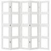 Biombo Separador De 5 Paneles | Separador De Ambientes Madera Maciza Paulownia Blanco Cfw745231