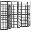 Biombo/enrejado De 6 Paneles | Separador De Ambientes Madera De Abeto Negro 242,5x180 Cm Cfw745306