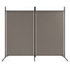 Biombo Divisor De 2 Paneles | Separador De Ambientes De Tela Gris Antracita 175x180 Cm Cfw1070356