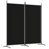 Biombo Divisor De 2 Paneles | Separador De Ambientes De Tela Negro 175x180 Cm Cfw2944048