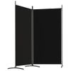 Biombo Divisor De 2 Paneles | Separador De Ambientes De Tela Negro 175x180 Cm Cfw2944048