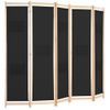 Biombo Divisor De 5 Paneles | Separador De Ambientes De Tela Negro 200x170x4 Cm Cfw4859649