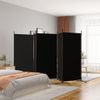 Biombo Divisor De 5 Paneles | Separador De Ambientes De Tela Negro 433x180 Cm Cfw4873313