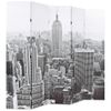 Biombo Divisor | Separador De Ambientes Plegable 200x170 Cm Nueva York Blanco Y Negro Cfw1282021