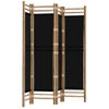 Biombo Plegable De 4 Paneles | Separador De Ambientes Bambú Y Lona 160 Cm Cfw4834459