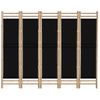 Biombo Plegable De 5 Paneles | Separador De Ambientes Bambú Y Lona 200 Cm Cfw7663044