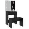 Juego De Tocador | Mesa Tocador | Tocador De Maquillaje Con Led Madera Contrachapada Negro Cfw767352