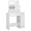 Tocador | Mesa Tocador | Tocador De Maquillaje Con Led Blanco Brillante 86,5x35x136 Cm Cfw799557