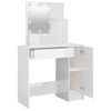 Tocador | Mesa Tocador | Tocador De Maquillaje Con Led Blanco Brillante 86,5x35x136 Cm Cfw799557