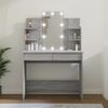 Tocador | Mesa Tocador | Tocador De Maquillaje Con Led Gris Sonoma 96x40x142 Cm Cfw799576