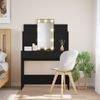 Tocador | Mesa Tocador | Tocador De Maquillaje Con Luces Led Negro 96x40x142 Cm Cfw799613