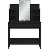 Tocador | Mesa Tocador | Tocador De Maquillaje Con Luces Led Negro 96x40x142 Cm Cfw799613