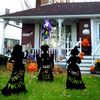 Decoración De Halloween Al Aire Libre: 3 Carteles De Silueta De Bruja Negra Con Estacas