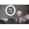 Kodak Led Anillo De Luz Selfie Con Trípode Para Todos Los Smartphones (25 Cm De Diámetro, Brillo Y Balance De Color Ajustables, 1600 Lúmenes, Perfecto Para Instagram, Snapchat, Tik Tok, Etc.).